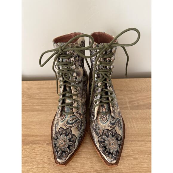Jeffrey Campbell Grove Lace Up Western Boot Free People Size 7 Women's - Picture 1 of 7
